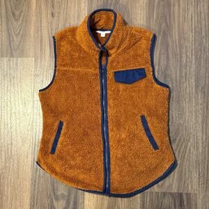 Blu Pepper Vest Womens Small Tan Blue Trim Lightweight Layer